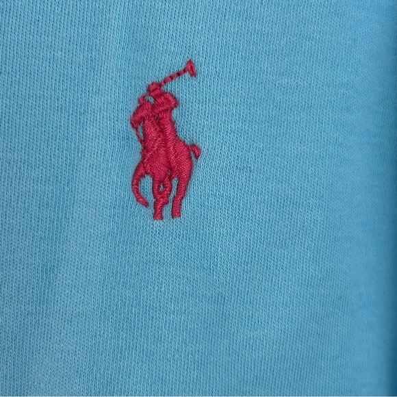 Polo Ralph Lauren Vintage Polo Shirt Y2K Size XL Mens light blue pink pony - Picture 5 of 8